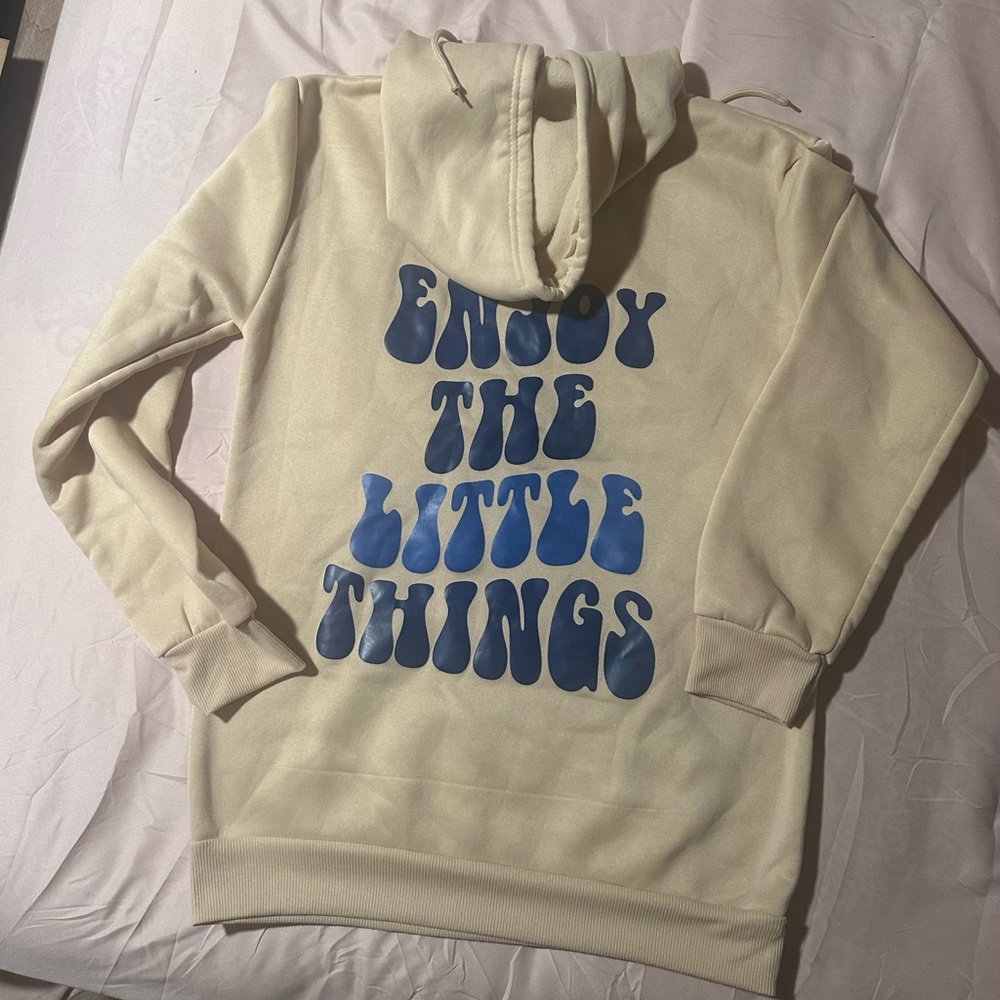Enjoy the Little Things Women’s Cream Hoodie size Small